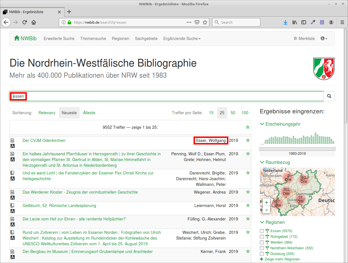 Hinweise Zur Nutzung Der Nordrhein-Westfälische Bibliographie (NWBib)